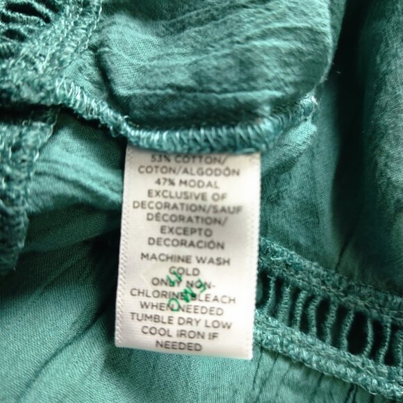 Ann Taylor LOFT Women's Petite Small Tiered Ruffle Boho Peasant Tank Blouse - Picture 3 of 8